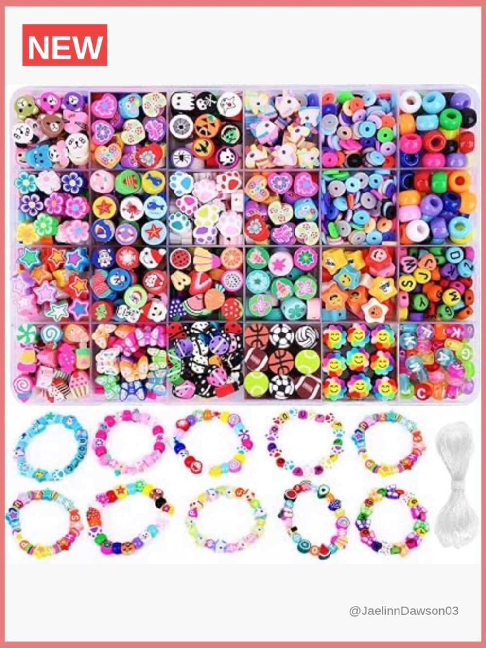1000pcs Polymer Clay Beads Kit - Fruit Animal Flower Butterfly Charm for DIY